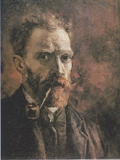 Vincent Van Gogh Self Portrait with pipe oil painting picture